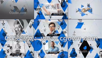 三角圖形元素公司企業(yè)商務現代時間線展示產品服務宣傳視頻 ae模板制作